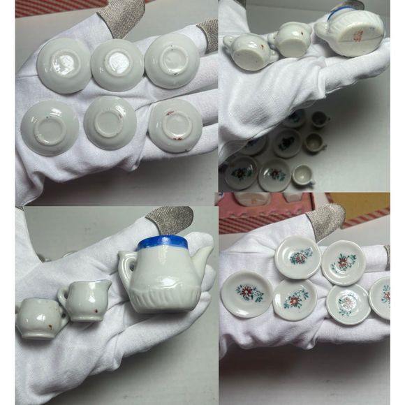 Antique Vintage 1940’s Mini Tea Set 15 piece Occupied Japan Original box - Picture 5 of 11